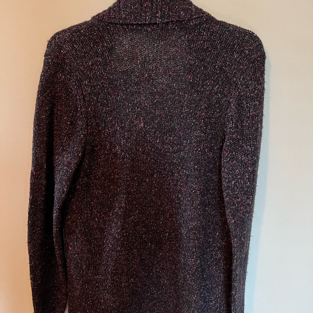 Talbots Size Small Open Front Cardigan in Black with multi color stitching - Picture 4 of 5